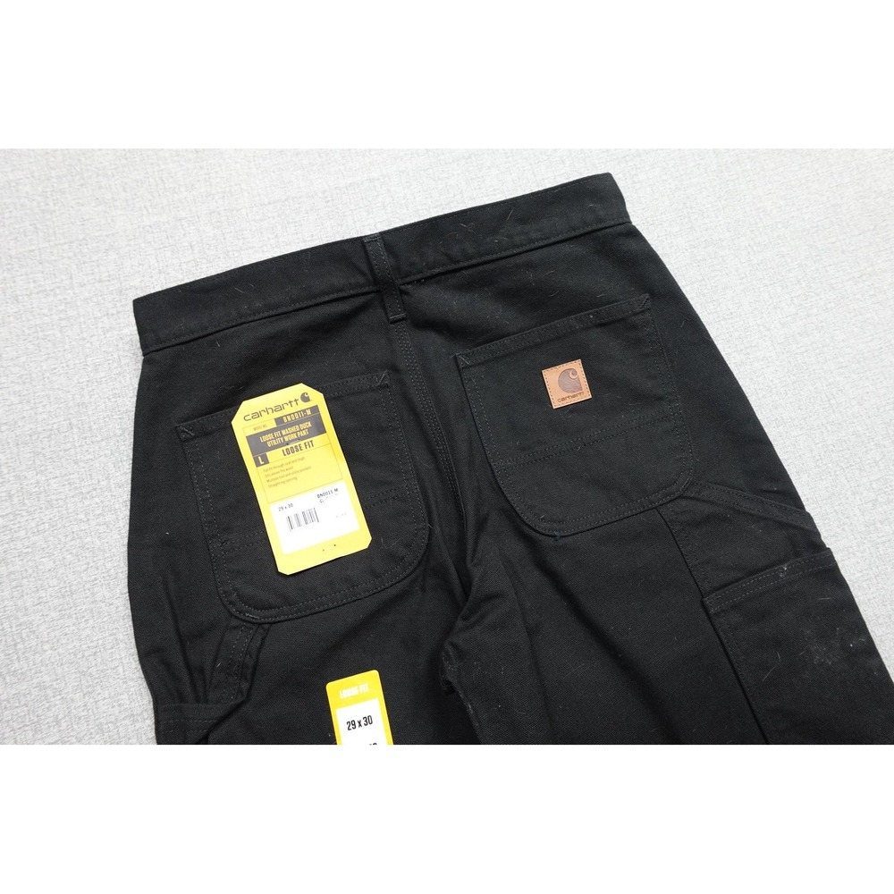 Carhartt Carpenter Pants Mens 29x30 Black Relaxed Fit Duck Canvas Workwear NWT